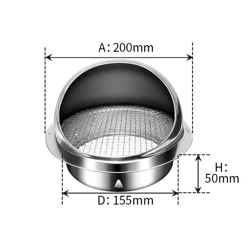 Air Vent Grille Stainless Steel Round Brushed Bull Nosed External Extractor Wall Outlet Dryer Pipes Hoses Bathroom Conditioning