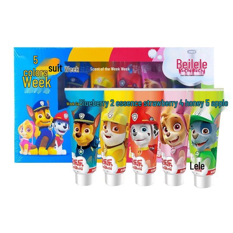 Leng Suan Ling Beilele Paw Patrol 5-Flavor Kids Toothpaste Double Set