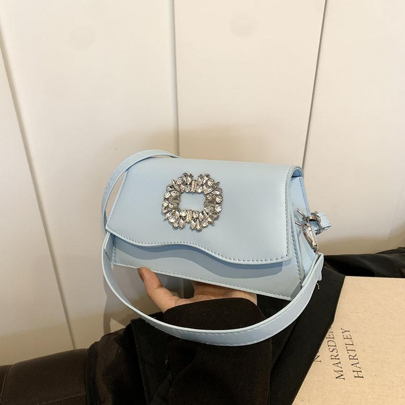 Стильная черно-коричневая полиуретановая сумка через плечо для женщин, модная повседневная сумка-кроссбоди синий