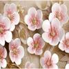 Peach Blossom Large Mural Wall Paingting 3D Abstract Pink Flower Custom Photo Wallpaper Stereoscopic Murals Wall Paper