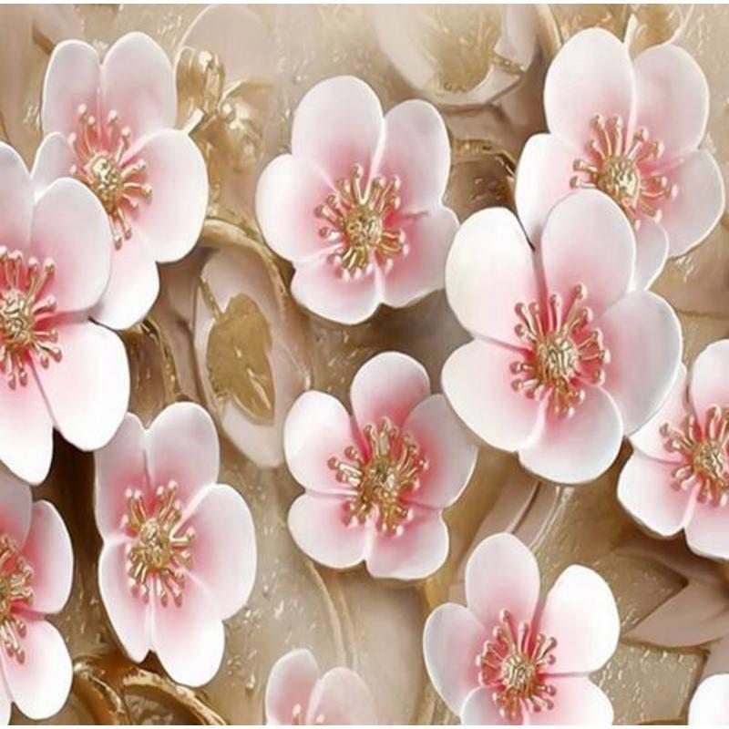 Peach Blossom Large Mural Wall Paingting 3D Abstract Pink Flower Custom Photo Wallpaper Stereoscopic Murals Wall Paper
