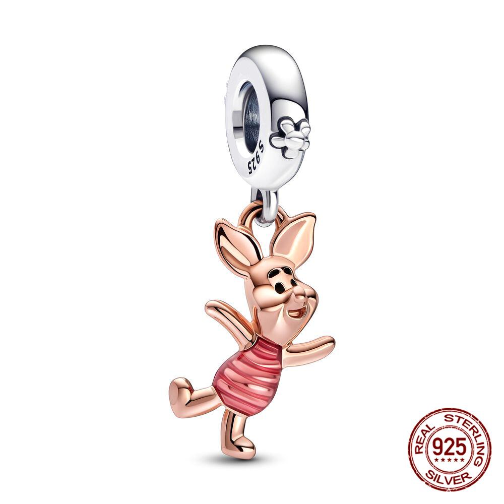 Echtes Sterlingsilber Dumbo Auf der Flucht Prinzessin Charms Perlenarmband Passend für Armband DIY Schmuckherstellung Geschenk für Frauen