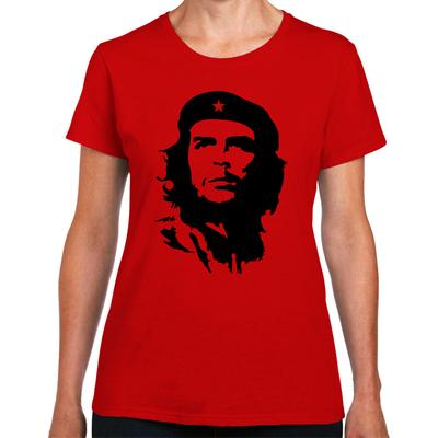 Icona Culturale Che Guevara Rivoluzione Ritratto Stencil Maglietta da Donna