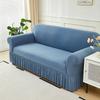 Elastic Solid Color Skirt Hem Sofa Cover, Full Cover Sofa Cover, Anti-Slip Fabric Solid Color Simple Sofa Cover
