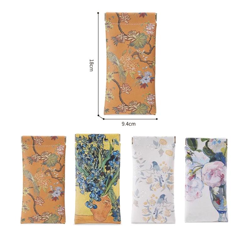 Borsa Portatile per Occhiali in Ecopelle PU Anti-Pressione Anti-Perdita Custodia Semplice per Occhiali Borsa per Occhiali