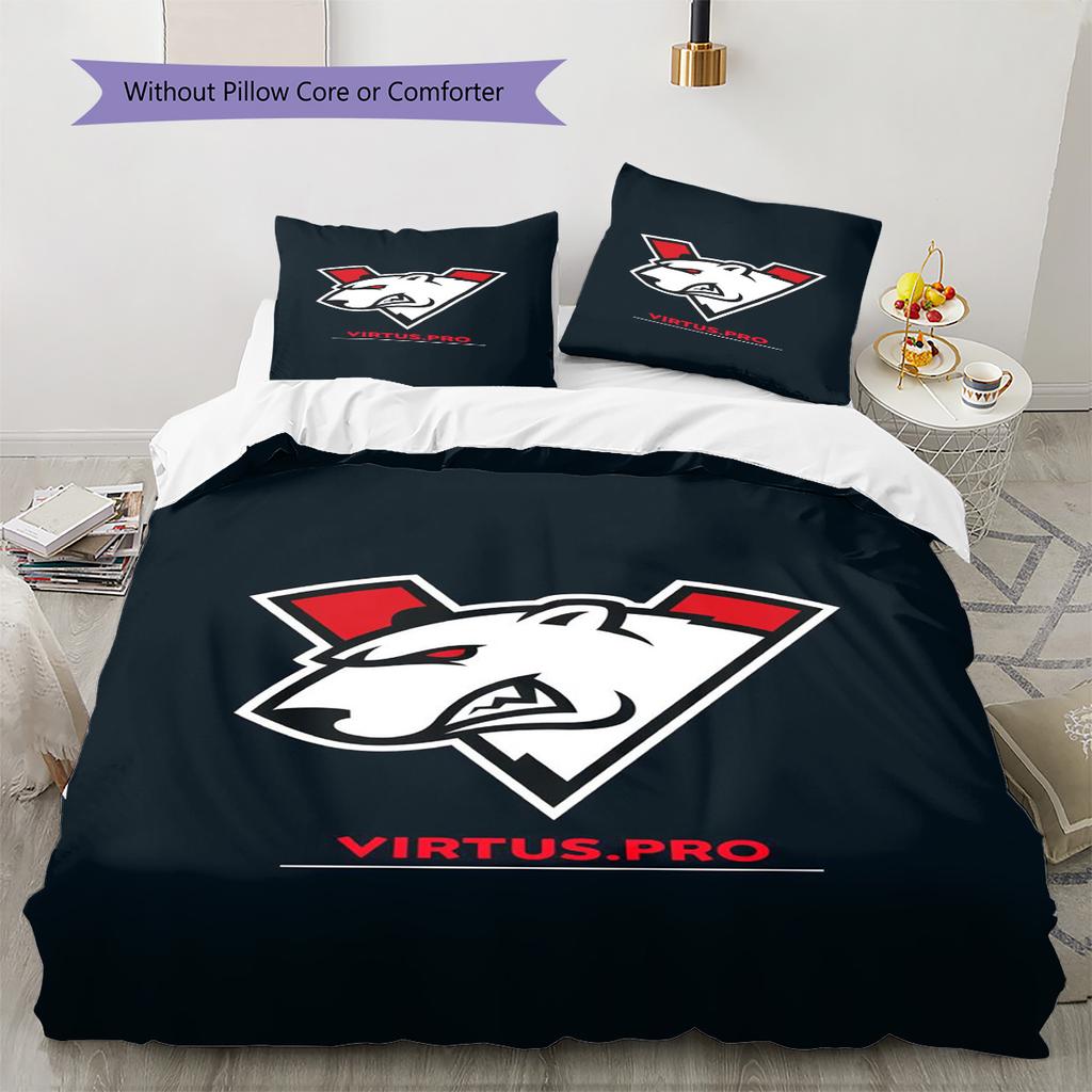 Virtus Pro Pattern Bedding Set Quilt Cover Pillowcase Home Decor Gift (1 * duvet cover + 2 * pillowcase, without core)