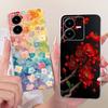 For Vivo Y22 Case V2207 Stylish Butterfly Tree Painted Cover Clear Silicone Shell For Vivo Y22s V2206 Y 22 VivoY22 s Soft Fundas