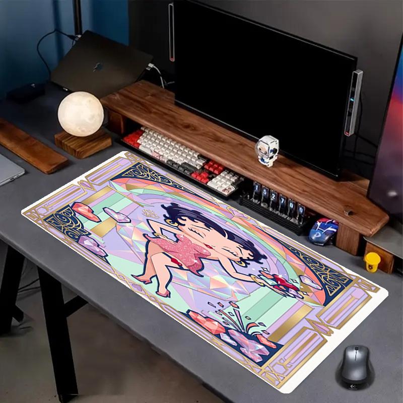 Betty Boop Print Mouse Pad, Anti‑Slip Desktop Keyboard Mat, for PC Laptop Gaming Working Daily Use, Cool Festival Surprise Gift