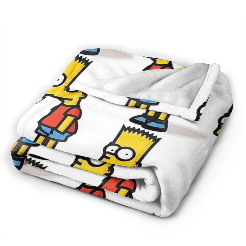 Bart S-Simpsons Bedding Throws Soft Cozy Funny Blanket  For Living Room Picnic Flannel Bedspread Bed Cover