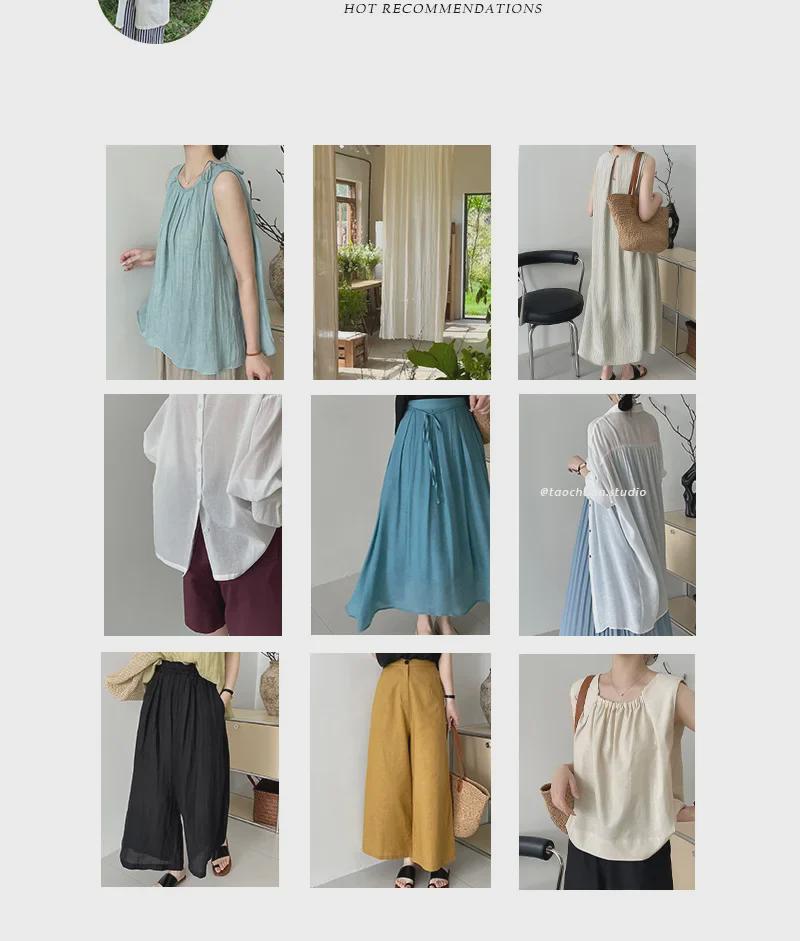 Taochuan Japonská Retro Kostkovaná Vesta Bez Rukávů a Elastická Sukně s Vysokým Pasem Set pro Ženy