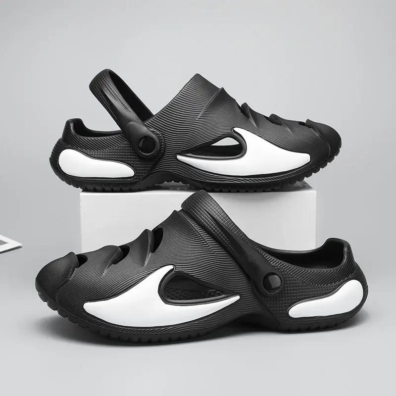 

Beach Men s Shoe Slides Bound Head Hole Platform Comfortable Adult Designer Luxury 2026 Style Mascullino Fashion Male Slipper 40