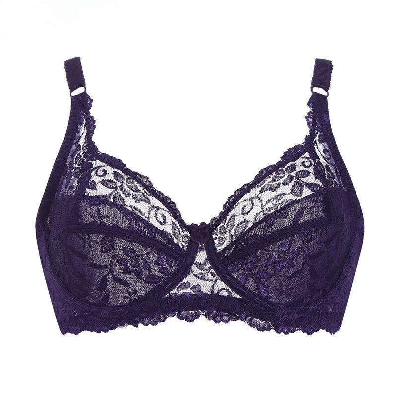 Wirefree Ultra Thin Sponge-Free Brassiere Thin Lace Breathable Bra Women's Sexy Underwear Plus Size