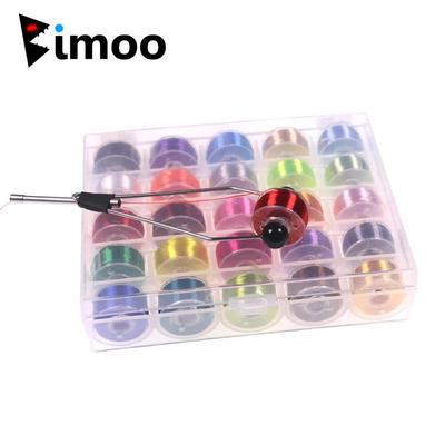Bimoo-hilo de atado de moscas 200D surtido, 25 uds., tamaño 6-14, Material para hacer señuelos de pesca con mosca y soporte de bobina con punta bicerámica, 25 uds.