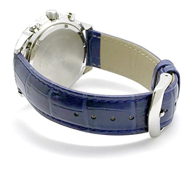Citizen Rotating Genuine Leather Replacement Strap Blue Japan Model Number BL Eco-Drive Chronograph, Solar, Bezel, Strap, Included, Base, VO10-6772F