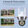 LS VISION 6K Outdoor WiFi Video Surveillance Camera 12MP Four-lens Three-screen AI Human Body Detection Bidirectional Voice IP Camera CCTV