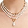 Temperament Baroque special-shaped pearl necklace creative irregular chain collarbone necklace set