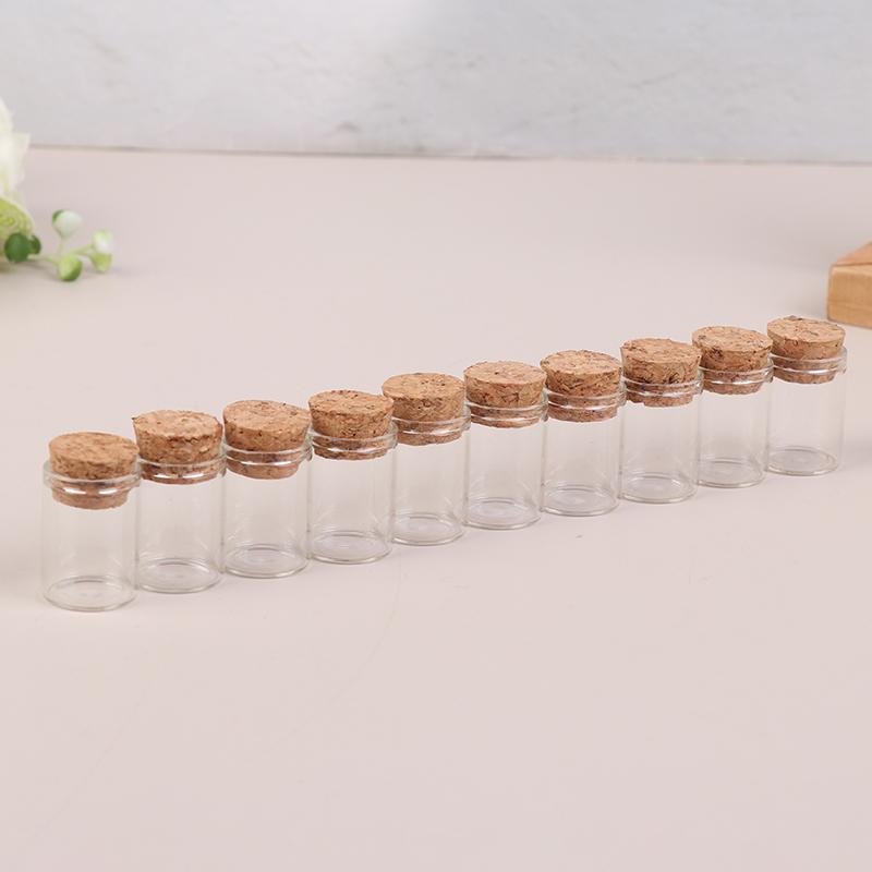 10 Stück Reagenzgläser aus Glas mit Korken, Nachrichtenflaschen, Gläser, Fläschchen, Geschenk, Kunst, Basteln, 5 ml, 8 ml, 10 ml, 12 ml, 15 ml, 20 ml, 25 ml, 30 ml