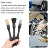 Car Detailing Brush Set, 3 Pcs Car Interior Detailing Brushes Natural Boars Hair Detail Brush Auto Ultra-Soft Detail