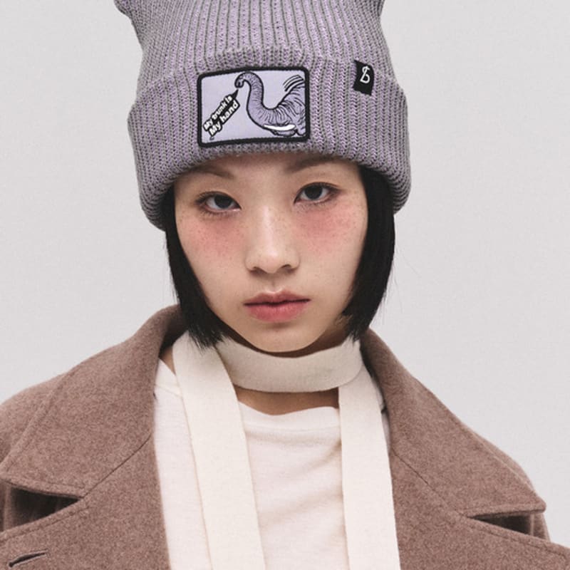 

BLACK SANDS Animal Wappen Elephant Two-Tone Earring Lavender Gray_Free