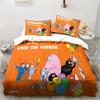 Cute Cartoon Les Barbapapa Bedding Set Soft Duvet Cover for Adult Kids Single Double King Size Bed