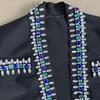Black Rhinestone Long Sleeve Bandage Top and Short Jacket Evening Dress