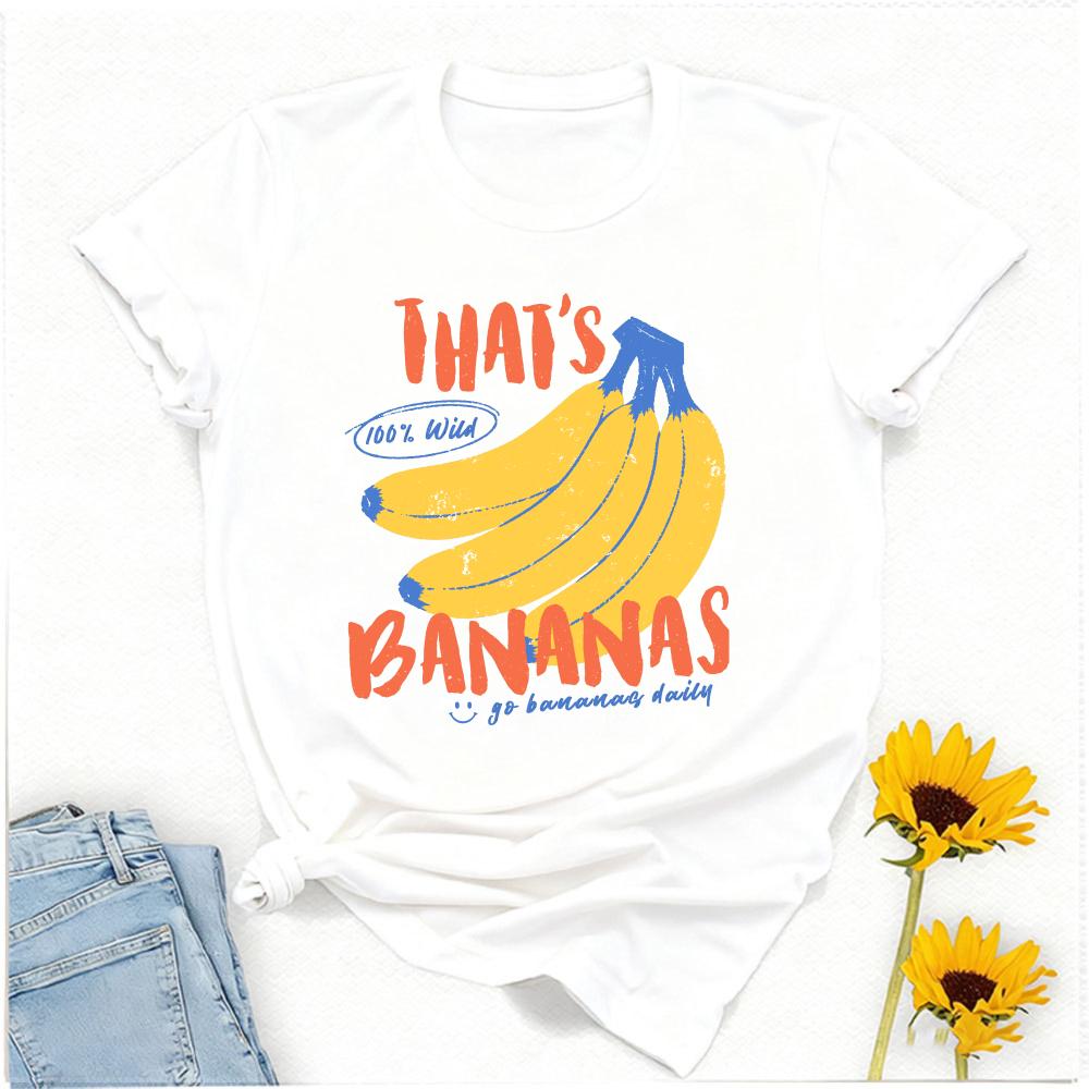 Unisex Thats Bananas Cartoon Fruit Letter Print T Shirt Crew Neck Short Sleeve Cotton Cute Y2k Casual Daily Holiday Summer Tops