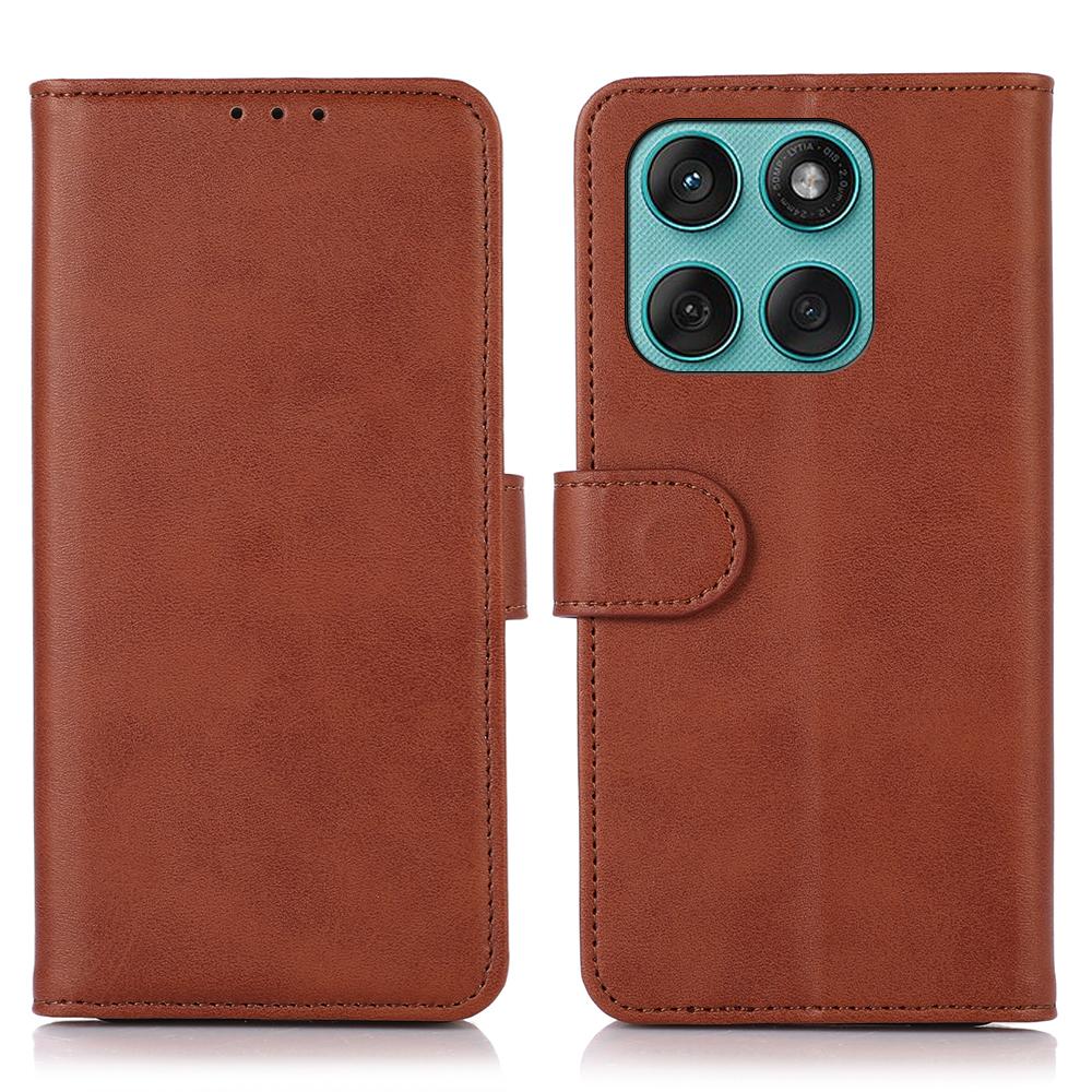 For Motorola Edge 60 5G/60 Fusion 5G Case Cowhide Texture Leather Wallet Phone Cover with Stand