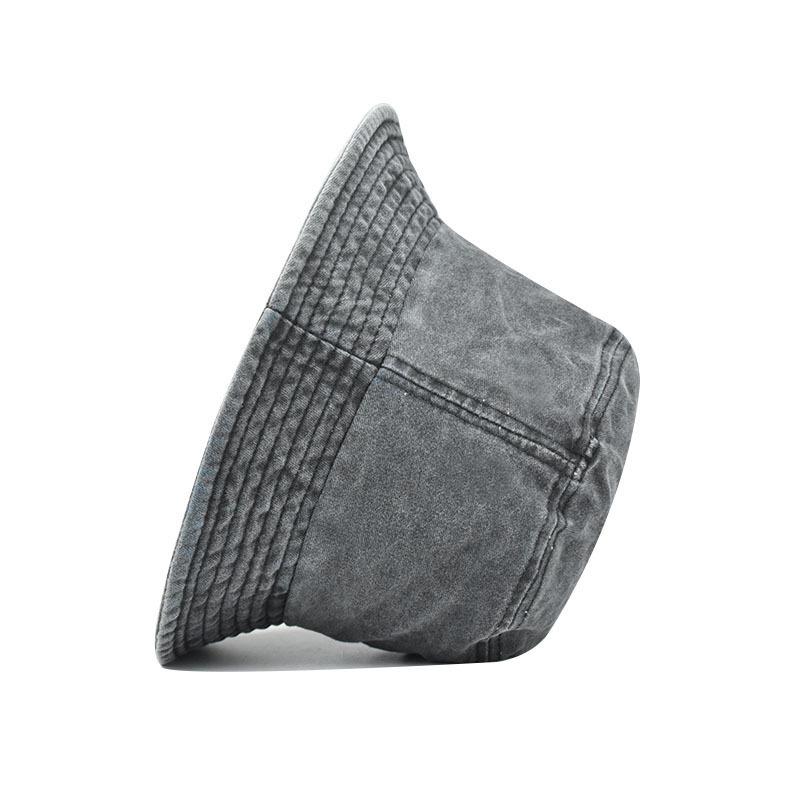 Solide Baumwolle Gewaschener Denim Fischerhut Unisex Bob Faltbar Fischer Breite Krempe Kappen Hip Hop Gorros Herren Damen Panama Fischerhut