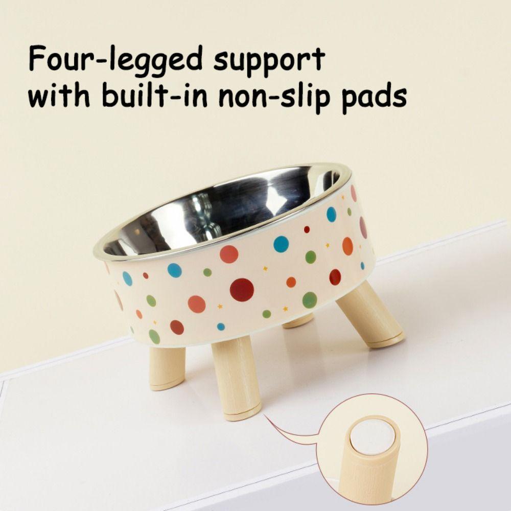 Polka Dot Pattern Cat Food Bowl Non-Slip Water Feeder Container Pet Feeding Bowl Pet Supplies