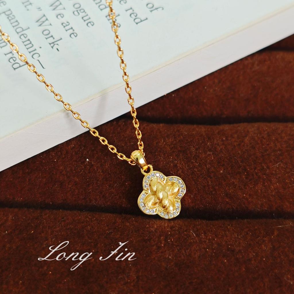 Antike Faraday Rebe Klee Halskette Damen Nische Design Sinn Diamant Klee Schlüsselbeinkette