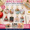 8pcs Inspirational Mini Key Chains Teacher Appreciation Bag Charm Key Ring  Souvenir