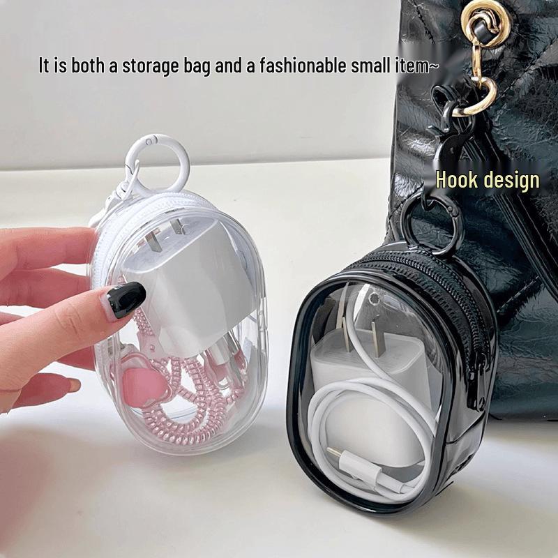 Transparent Travel Cable Organizer: Portable Charger Storage & Winder