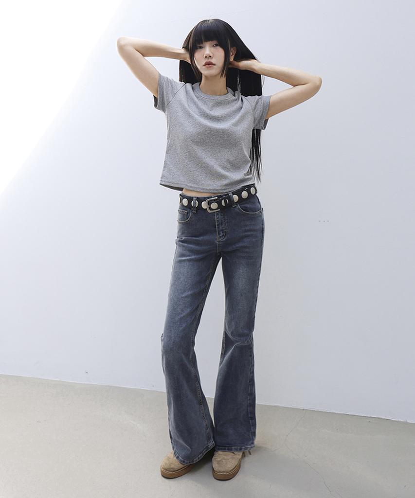 Millieonkoleu Fomi Washed Blue Stretch Bootcut Denim Pants
