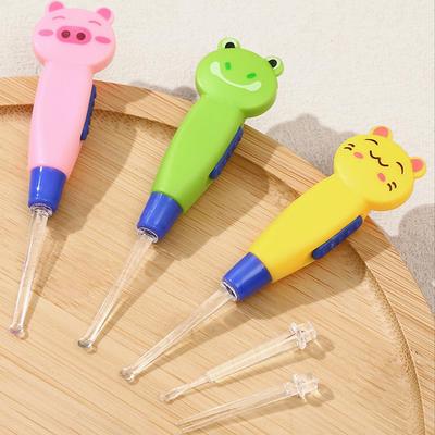 Kids Earpick LED Flashlight Baby Ear Cleaner Wax Removal Tweezer Luminous Cartoon Ear Pick Cleaning Ear Care Tools