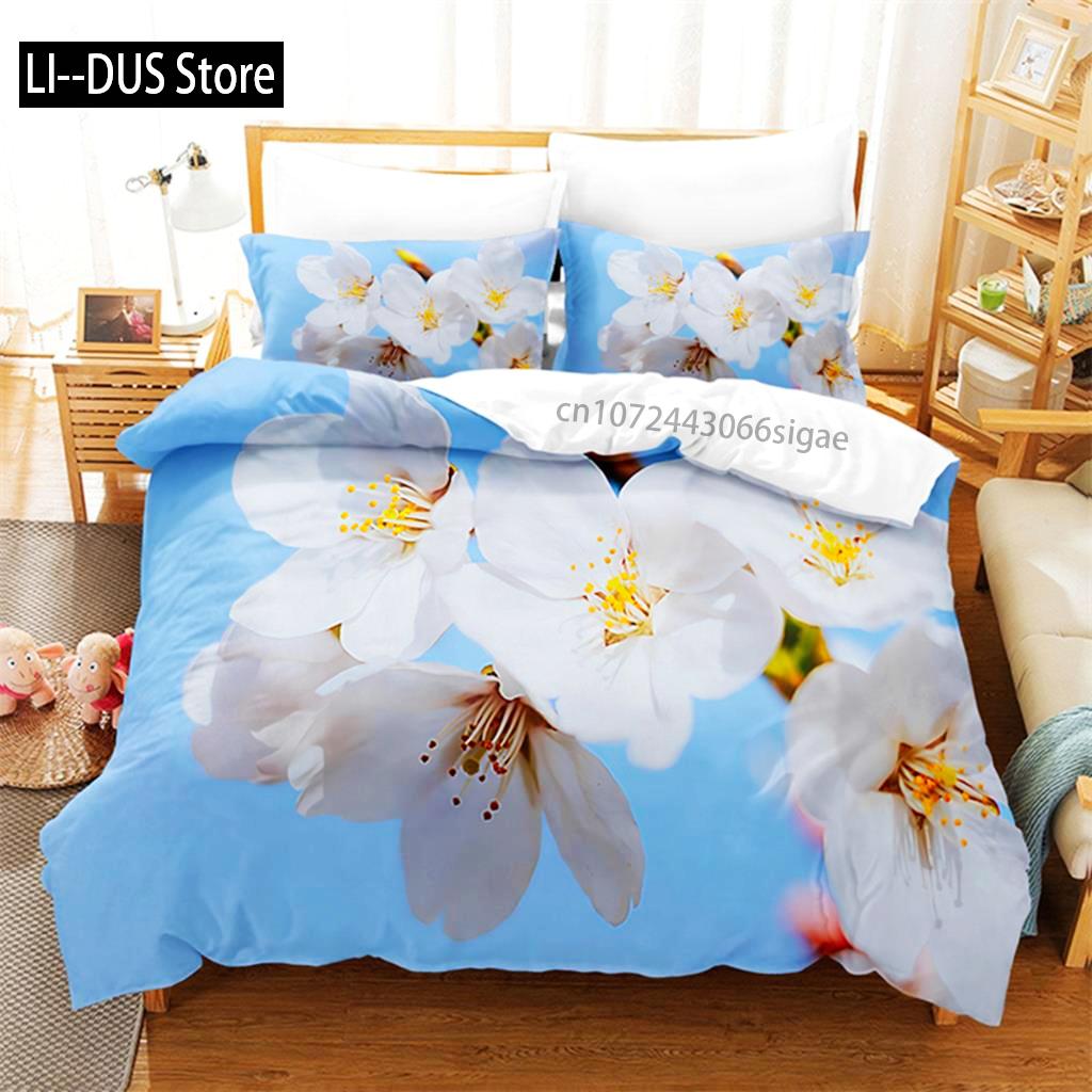 Flower Plants Bedding Set Pink Rose Duvet Cover Set 3d Bedding Digital Printing Queen Size Bedding Set Fashion Design