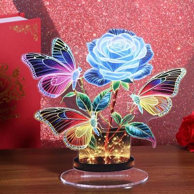 1 Peça Escultura Ornamento Coração Boêmio Acrílico Elegante Decoração de Mesa Para Casa Ou Escritório
