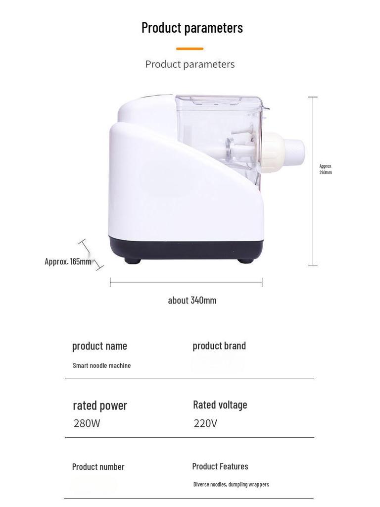 Household Automatic Intelligent Noodle Maker & Dough Press - Electric Multi-functional All-in-One Machine for Noodles & Dough Mixing