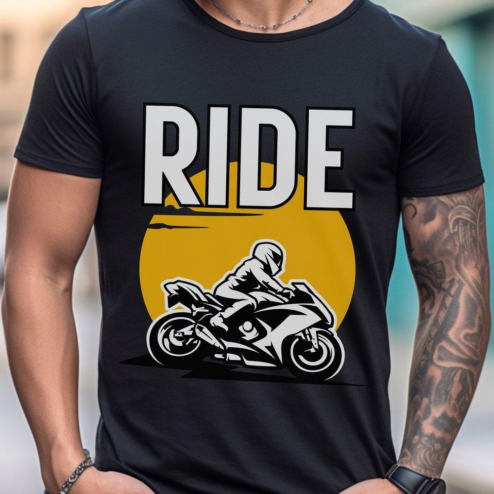 Ride Motorcycle T-Shirt, Sports Bike Graphic Tee M