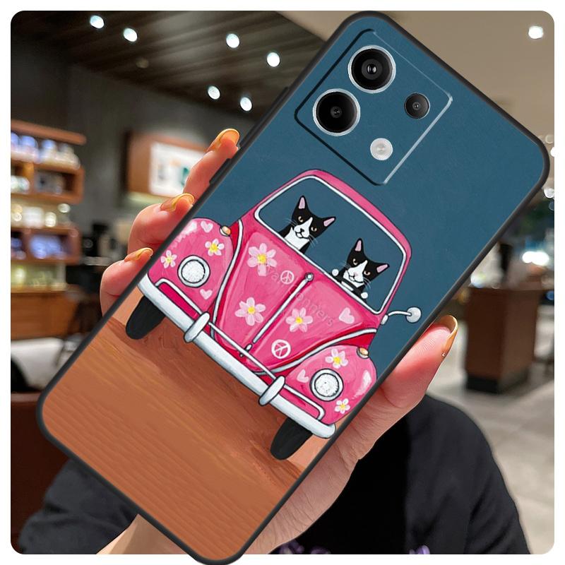 Hippy Peace Bus Cat Case For Xiaomi Redmi Note 14 10 13 12 11 15 Pro Plus Cover For Redmi 15 15C 12C 13C 14C 10C