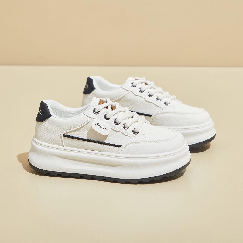 

Весенние маленькие белые туфли новая корейская версия ins студенческие женские туфли на платформе с увеличением высоты спортивные туфли для скейтборда повседневная обувь XYY258 40 чёрный