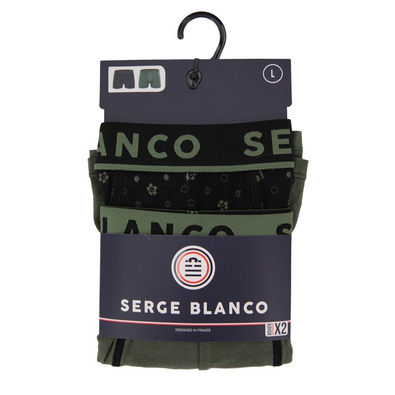 Set of 2 Khaki-shade Cotton Boxers for Men SERGE BLANCO