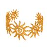 Bohemian Sun Cuff Bracelet for Women Open Statement Bangle with Spiral Sun Design
