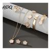 Lightweight Structure Jewelry Set 5Pcs/Set Women Lucky Flower Decor Sparkling Rhinestones Fashionable