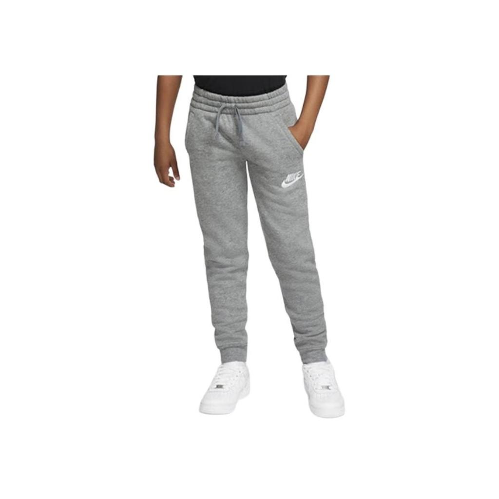 Nike Dětské tepláky s manžetami a vyšívaným logem Dětské tepláky Šedé CI2911-091