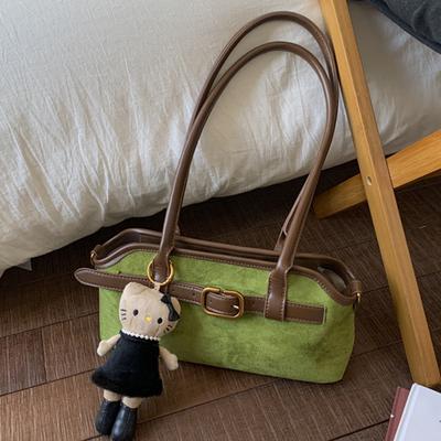 Korean Version of Retro Niche Suede Underarm Bag Women's 2025 Autumn Foreign Style Casual Work Commuting Shoulder Handbag