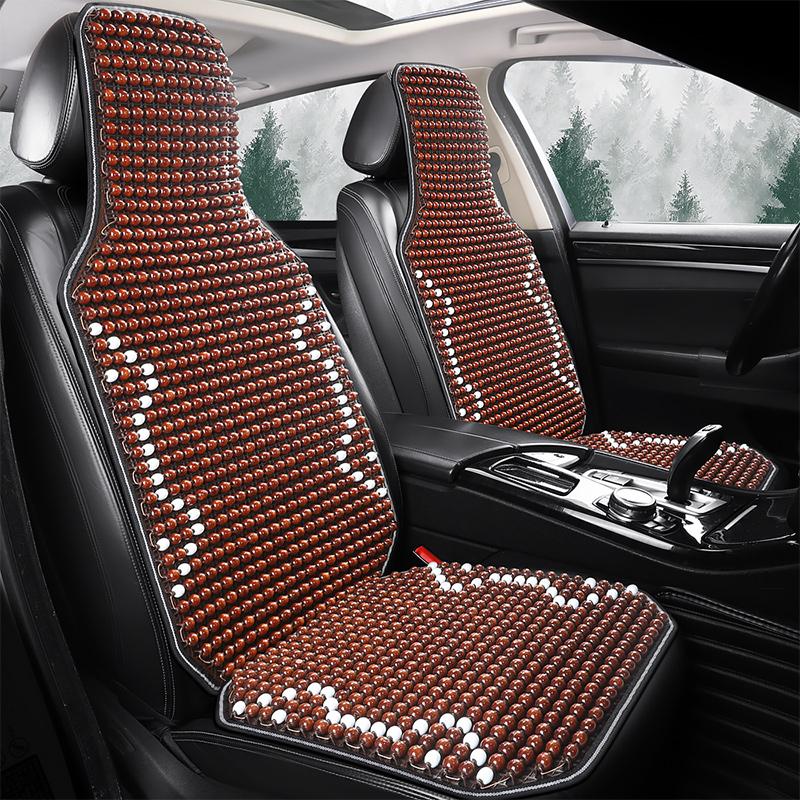 1PCS Summer Cool Car Seat Cover Natural Maple Wood Bead Car Seat Cushion Massage Breathable Environmental Waterproof Seat