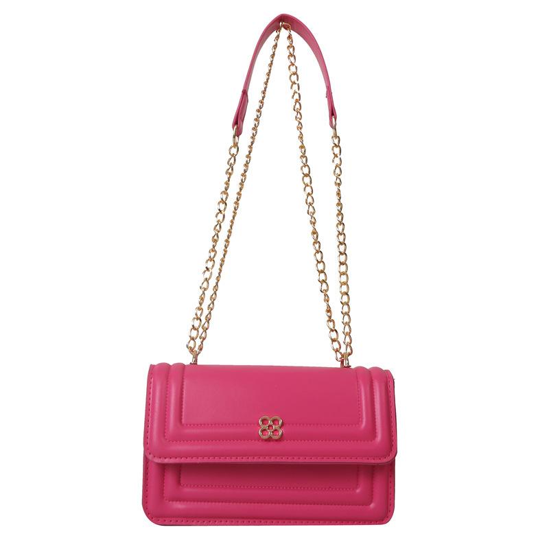 

Повсякденна невелика сумка фліп типу 2024, нова проста і модна іноземна стильна сумка з цукерковим ланцюжком на одному плечі. троянди рожеві кольору