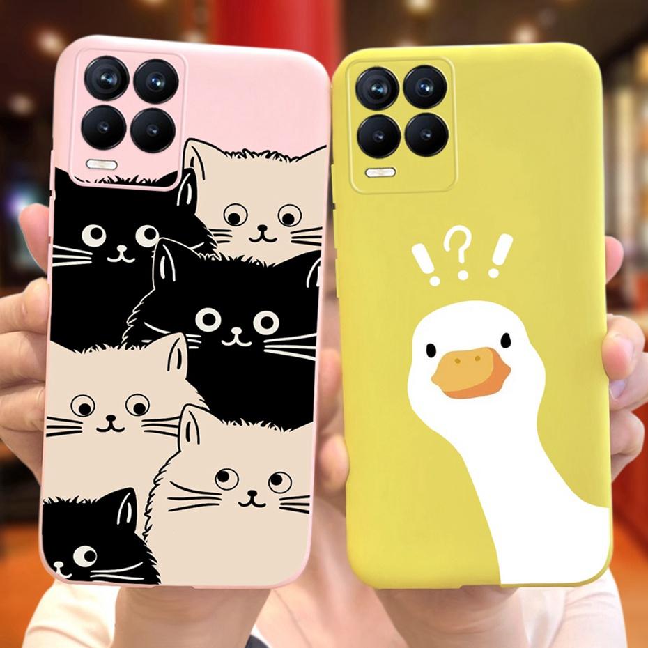 Capa Para Realme 8 Pro / Realme 8 4G Desenho Animado Fofo Cor Doce Silicone Macio Capa Para Realme8 8Pro RMX3085 RMX3081 Capas de Telefone