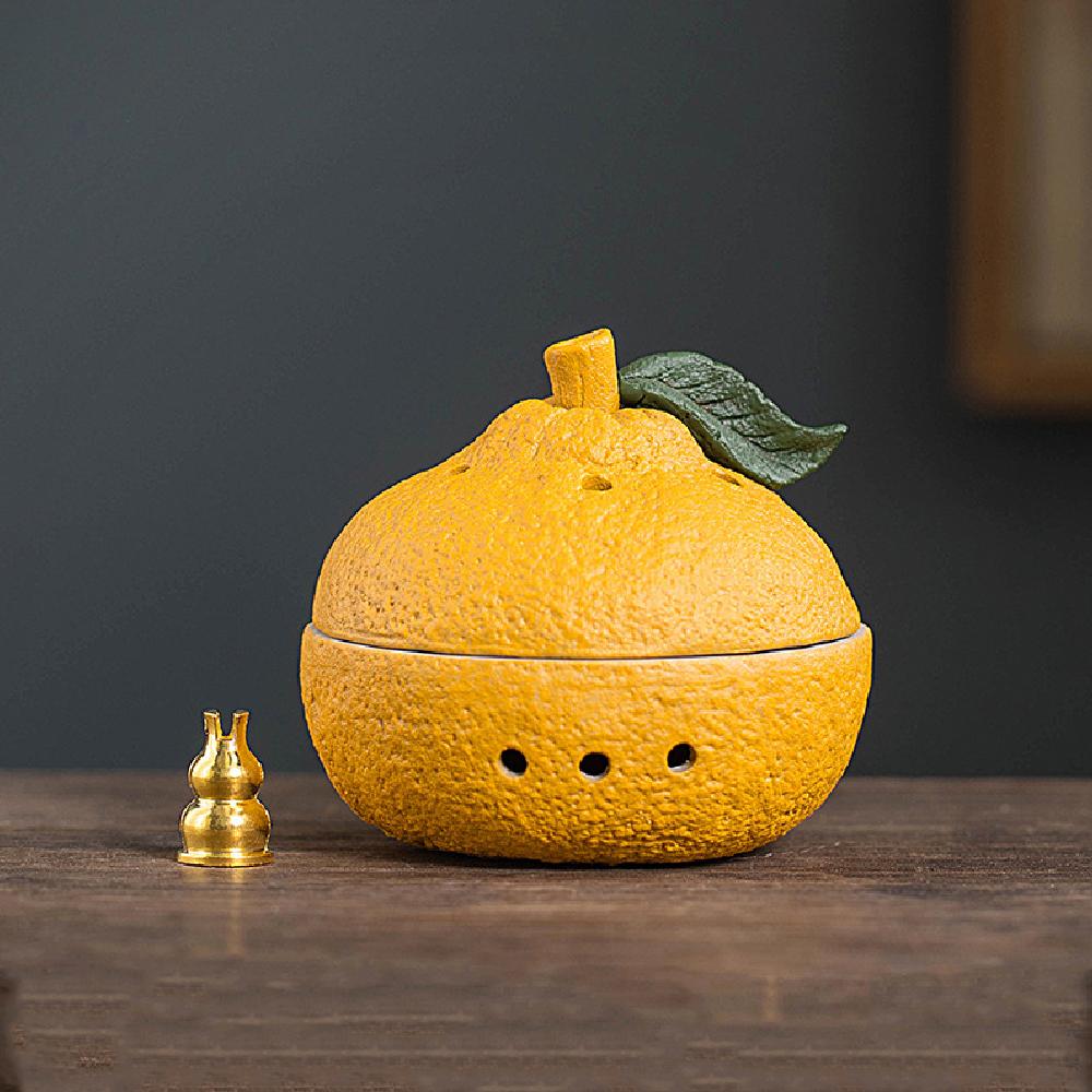 Ceramic fruit shaped incense burners and portable gourd incense burners, meditation yoga home decoration incense burners
