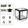 Runtowo 1set 2026 Black Graduation Balloon Box ,Graduation Party Decorations ,Class of 2026 Party Background Decor
